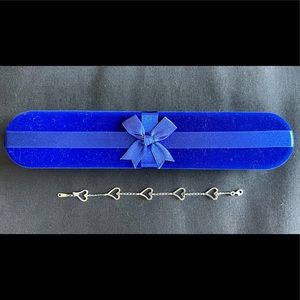 925 Silver Open-Heart Bracelet with Gift Box